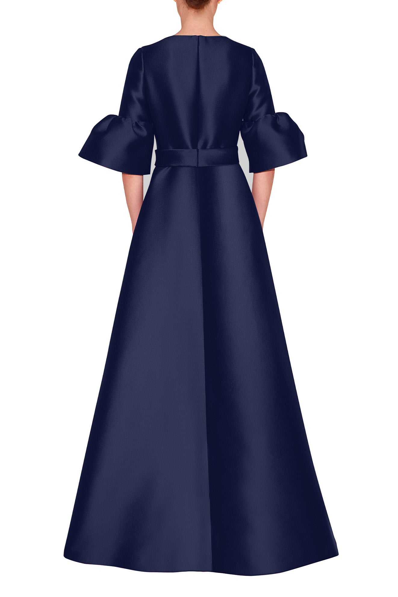 Navy blue bell sleeve fashion dress